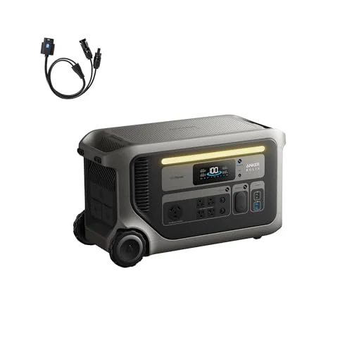 Anker SOLIX F3000 wheeled portable power station on a white background