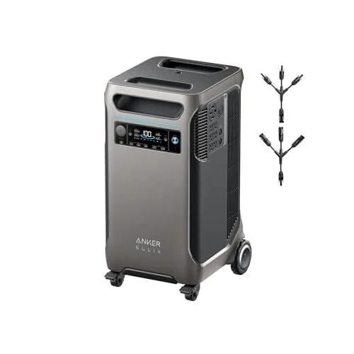 Anker SOLIX F3800 wheeled portable power station on a white background