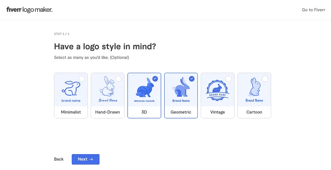 Fiverr Logo Maker 编辑界面